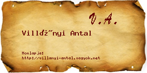 Villányi Antal névjegykártya